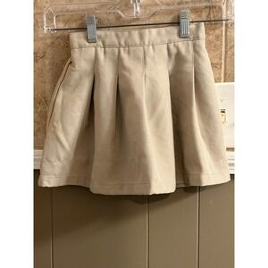 IZOD Girls Khaki Skort Pleated‎ Elastic Waist School Uniform Size 6